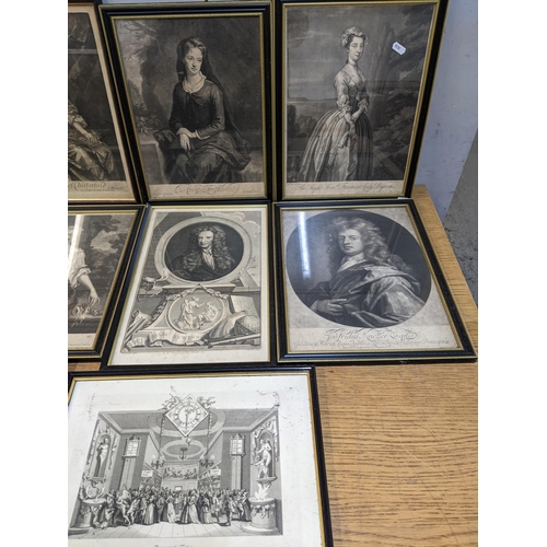 291 - A quantity of framed and glazed 18th/19th century and later engravings of portraits of various Count... 