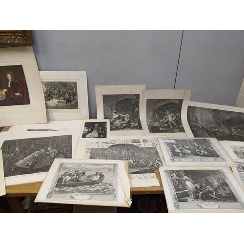 291 - A quantity of framed and glazed 18th/19th century and later engravings of portraits of various Count... 