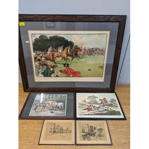 293 - The Bluemarket Races - The Start - a Cecil Aldin print published by Lawrence & Bullen, circa 1902, m... 