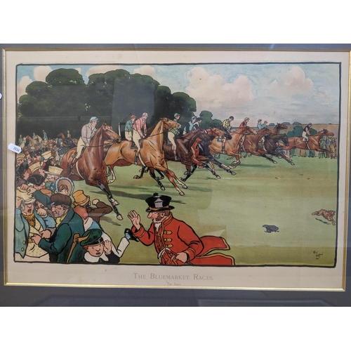 293 - The Bluemarket Races - The Start - a Cecil Aldin print published by Lawrence & Bullen, circa 1902, m... 