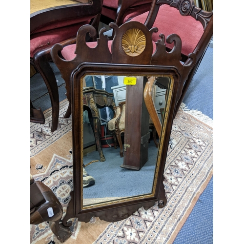 307 - An early 20th century mahogany piano stool on ball and claw feet, together with a Chippendale style ... 