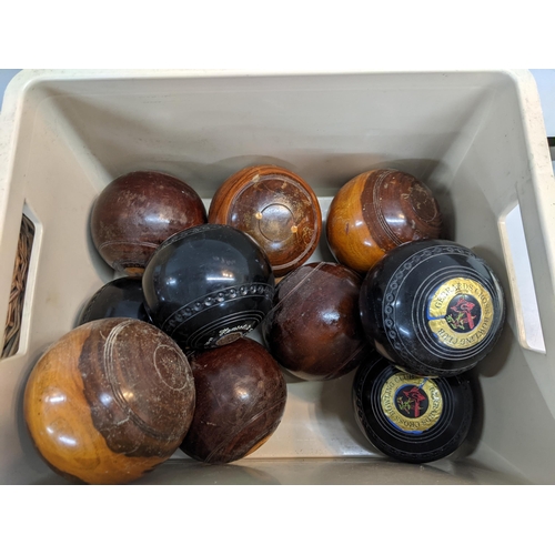 321 - Lawn bowls and Jacks some jacks marked A&N.C.S Ltd and some bowls marked Thomas Taylor Glasgow, incl... 