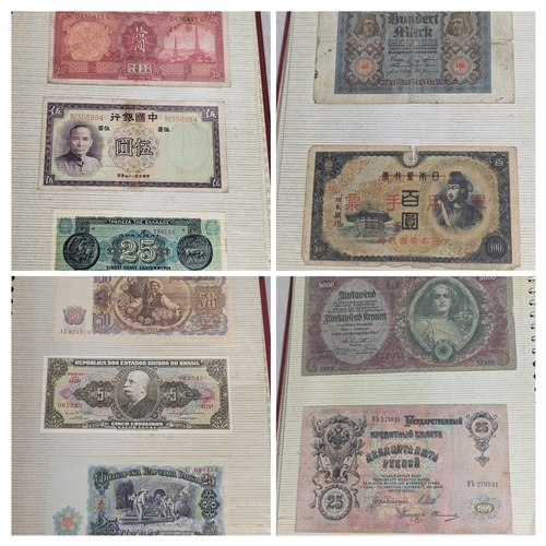 34 - A collection of mixed coins and world banknotes to include British 10 shilling and one pound example... 