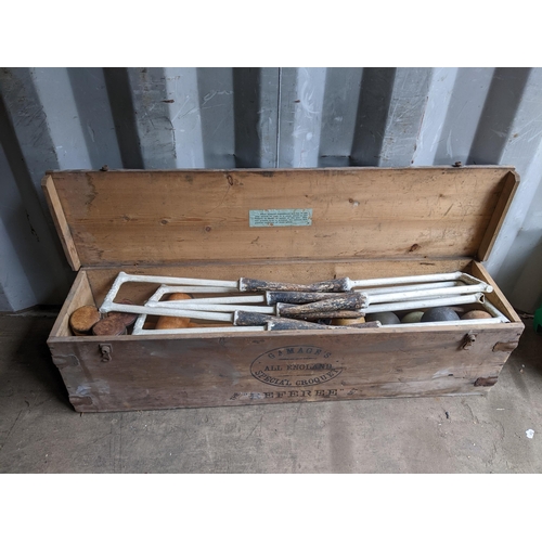 472 - A Gamages All England Special croquet set in a pine box
Location: DH