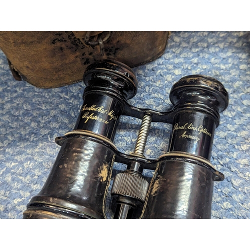 548 - A mixed group of binoculars to include a Carl Zeiss example, early 20th century Duval Aine Annecy, B... 