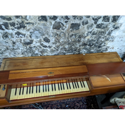 178 - An 18th century inlaid mahogany square piano with ivory keys on a square legged stand, certificate E... 