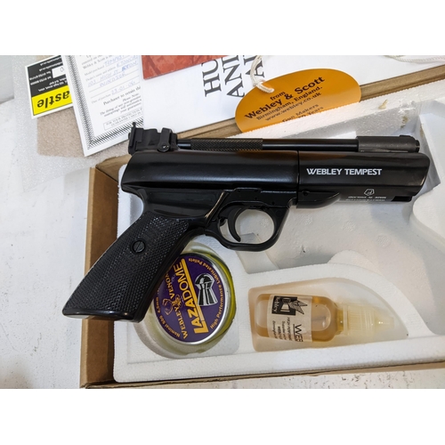 499 - A Webley Tempest .177 calibre air pistol, as new, boxed
Location: A3B/RAF