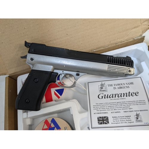 500 - A Webley Nemesis .22 calibre air pistol, as new, boxed
Location: RAF