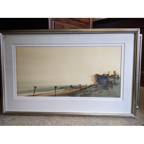 521 - Colin Kent - 'Evening Moorings' a pair of watercolours. Location: A1B