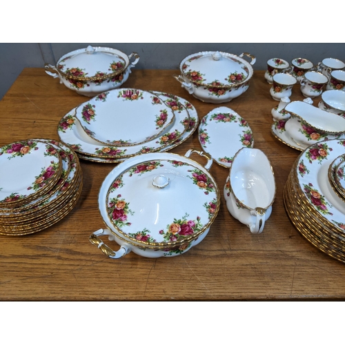 531 - A Royal Albert Old Country Roses pattern dinner, tea, coffee service to include tureens, plates, tea... 