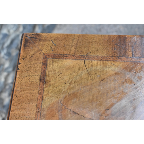 126 - A George II style figured walnut card table, 19th century, the bookmatched veneer top with herringbo... 