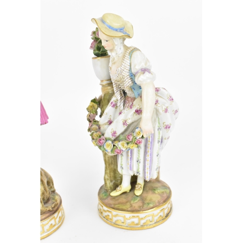 151 - A pair of Meissen porcelain gardening figures, of a grafter and companion, modelled after M.V. Acier... 