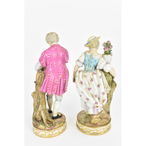 151 - A pair of Meissen porcelain gardening figures, of a grafter and companion, modelled after M.V. Acier... 