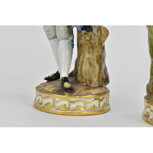 151 - A pair of Meissen porcelain gardening figures, of a grafter and companion, modelled after M.V. Acier... 