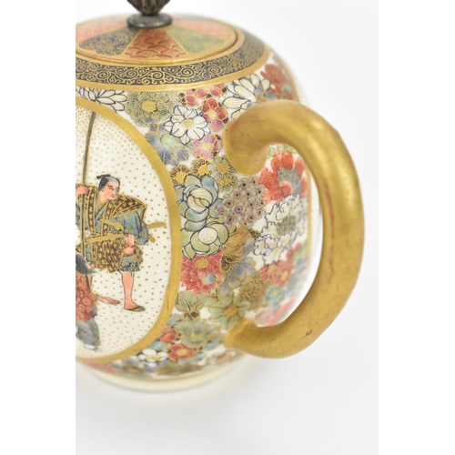 43 - A Japanese miniature Satsuma porcelain teapot, possibly by Kozan or Koyama, Meiji period (1868-1912)... 