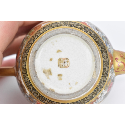 43 - A Japanese miniature Satsuma porcelain teapot, possibly by Kozan or Koyama, Meiji period (1868-1912)... 