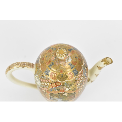 44 - A Japanese miniature Satsuma porcelain teapot, Meiji period (1868-1912), late 19th/early 20th centur... 