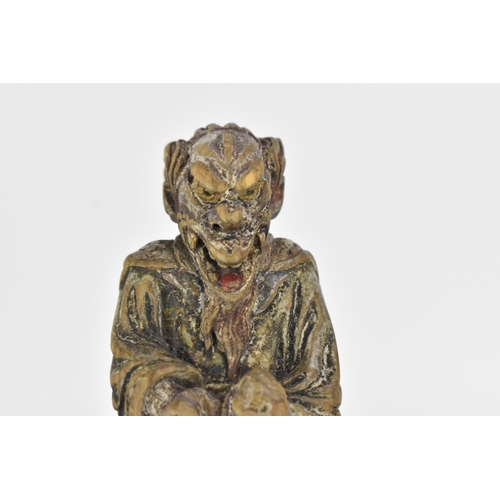 53 - A Japanese carved wood netsuke of a shoki demon, Meiji period, 9 cm high