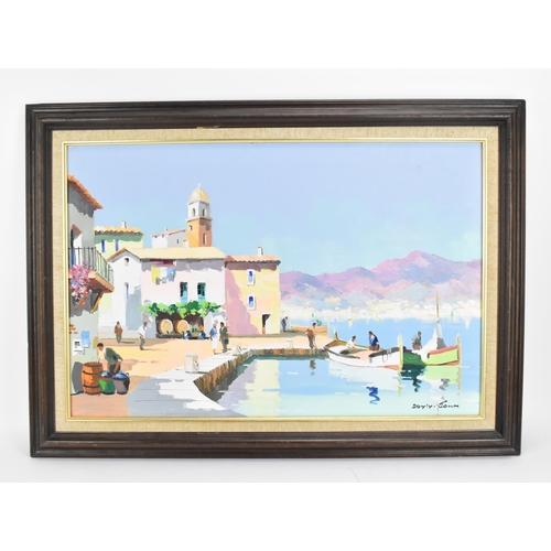 Cecil Rochfort D'oyly-John (1906-1993) South African 
'One of the bays at St Tropez', signed lower right, oil on canvas, 49.5 cm x 75 cm, within a wooden frame, the reverse of the canvas with title