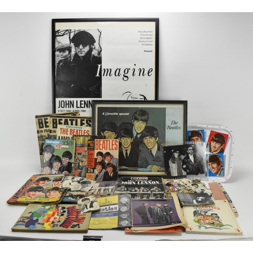 191 - A collection of 'The Beatles' ephemera, to include a 1960's oversized novelty comb by Lido Toys, a W... 