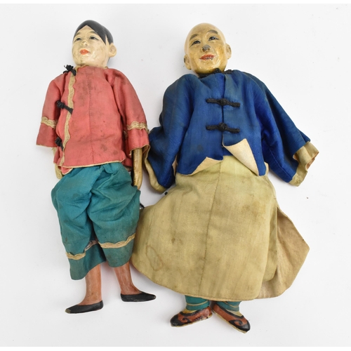 86 - Two early 20th century Chinese dolls, possibly door of hope mission dolls, in traditional hand stitc... 