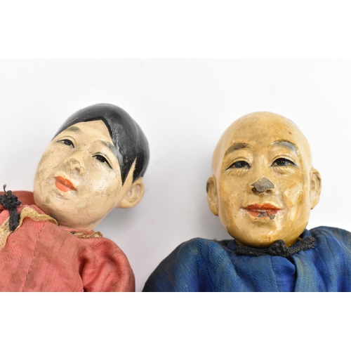 86 - Two early 20th century Chinese dolls, possibly door of hope mission dolls, in traditional hand stitc... 