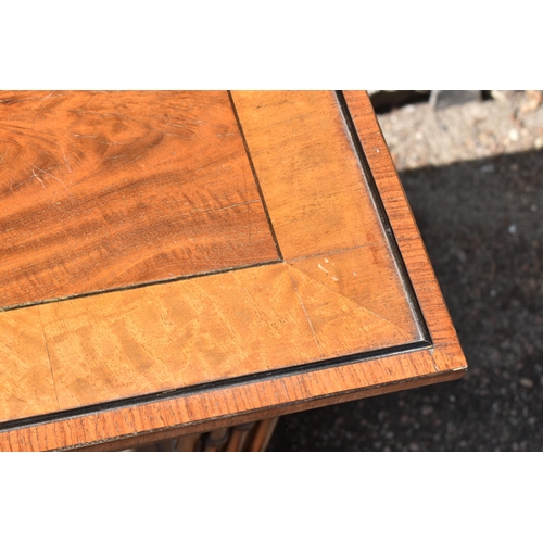 144 - A Victorian quartetto nest of mahogany, satinwood and rosewood tables, with ebony beading, the top o... 