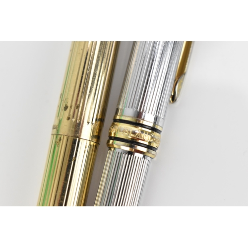 74 - A Sheaffer gold-plated fountain pen, with 14ct yellow gold nib, stamped 585, of tapered form with pa... 