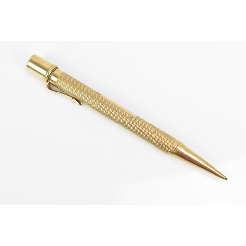 80 - A 9ct yellow gold everpoint pencil by Sampson Mordan & co, hallmarked to the textured body and clip,... 