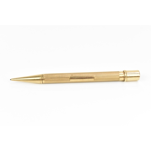 80 - A 9ct yellow gold everpoint pencil by Sampson Mordan & co, hallmarked to the textured body and clip,... 