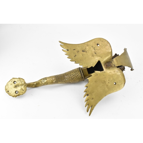 206 - A 20th century brass Naga serpent door handle, 46 cm high