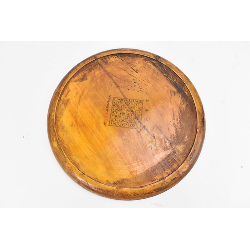 98 - A Chinese hardwood Loupan Feng Shui compass, by Cheng Jiangui, used to determine a structure, place ... 