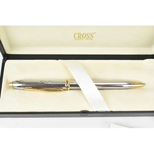 89 - A Cross Townsend Medalist chrome ballpoint pen and fountain pen, in the Art Deco design, both with o... 