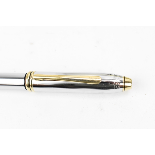 89 - A Cross Townsend Medalist chrome ballpoint pen and fountain pen, in the Art Deco design, both with o... 