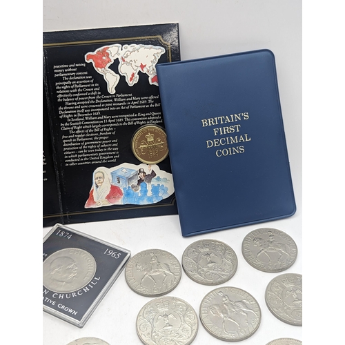 15 - A collection of mixed British coins to include three 2022 Charles III 50ps, mixed 50p to include Pri... 