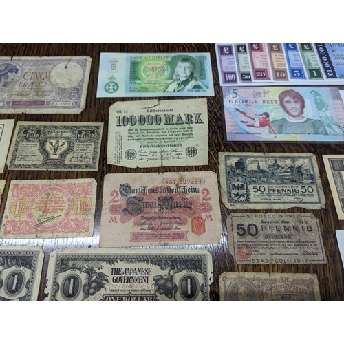 27 - Mixed banknotes and others to include early 20th century German examples, later Japanese Government,... 