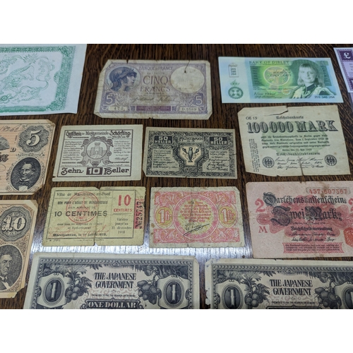 27 - Mixed banknotes and others to include early 20th century German examples, later Japanese Government,... 