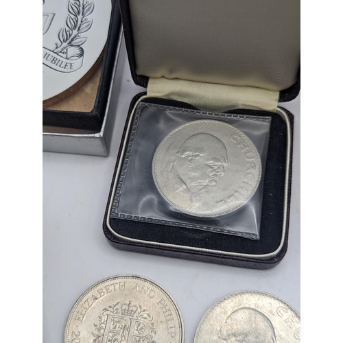 5 - Mixed coinage to include a 1972 silver proof Elizabeth and Philip crown, 1973 St Helena 25 pence sil... 