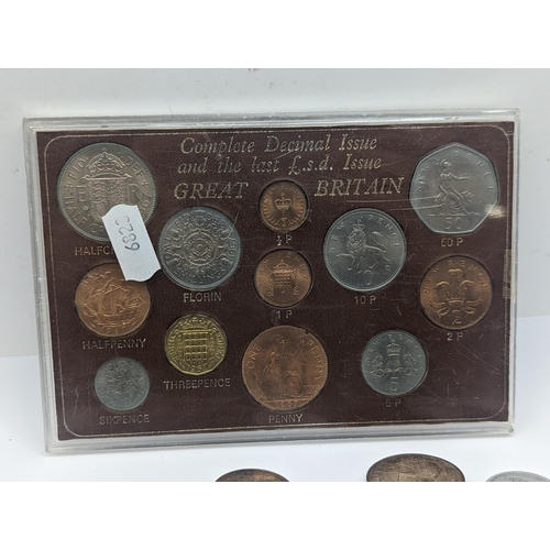 63 - A mixed British and world coins to include George V Shillings, mixed pennies and later examples, Fre... 