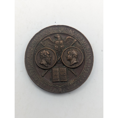 67 - A 19th century bronze medal, possibly Prussian, by Emil Schilling, date 1844 ' ALBERTUS DUX CONDITOR... 