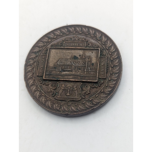 67 - A 19th century bronze medal, possibly Prussian, by Emil Schilling, date 1844 ' ALBERTUS DUX CONDITOR... 