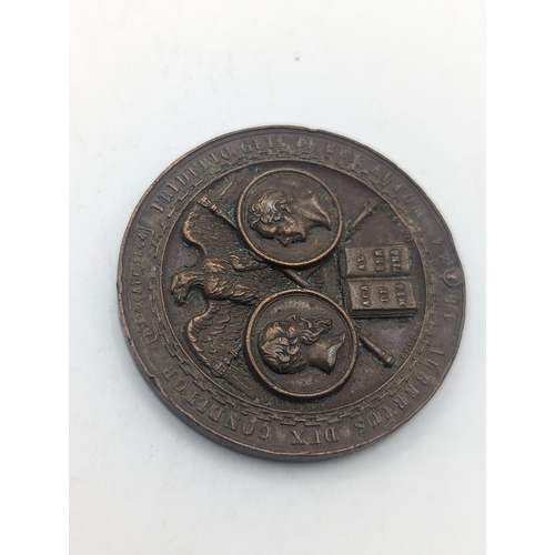 67 - A 19th century bronze medal, possibly Prussian, by Emil Schilling, date 1844 ' ALBERTUS DUX CONDITOR... 