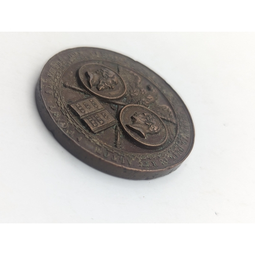 67 - A 19th century bronze medal, possibly Prussian, by Emil Schilling, date 1844 ' ALBERTUS DUX CONDITOR... 