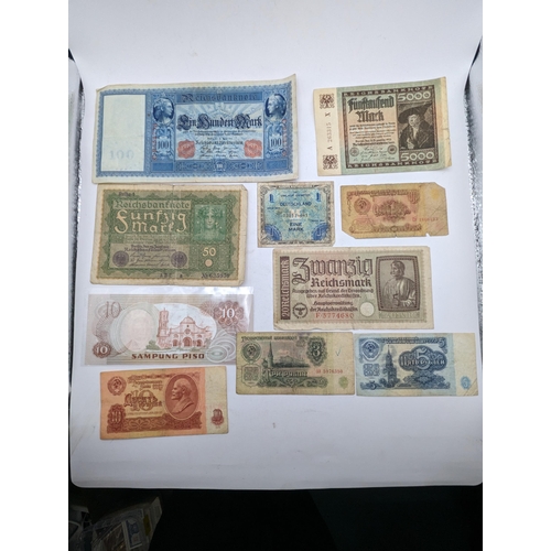 98 - World Banknotes - A collection of 20th century banknotes to include 1930 Japan Ten/10 Yen, WWI era, ... 