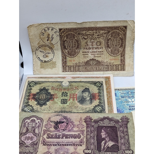 98 - World Banknotes - A collection of 20th century banknotes to include 1930 Japan Ten/10 Yen, WWI era, ... 