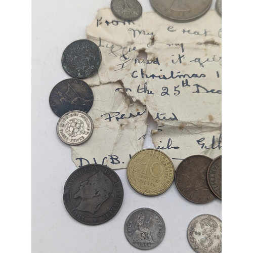 99 - A mixed collection of Victorian and later coins to include a Gothic Florin, 1887 Sixpence, and later... 