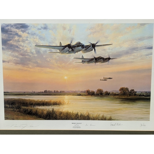 128 - Robert Taylor - a signed limited edition RAF print entitled Broken Silence, numbered 273/1250, frame... 