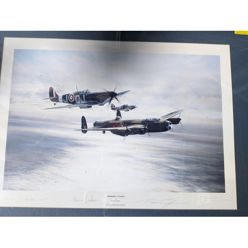 130 - Robert Taylor - Three signed RAF prints entitled 'moral Support, 'Flight of Eagles' and 'Memorial Fl... 