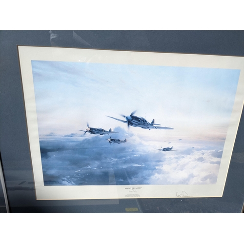 130 - Robert Taylor - Three signed RAF prints entitled 'moral Support, 'Flight of Eagles' and 'Memorial Fl... 