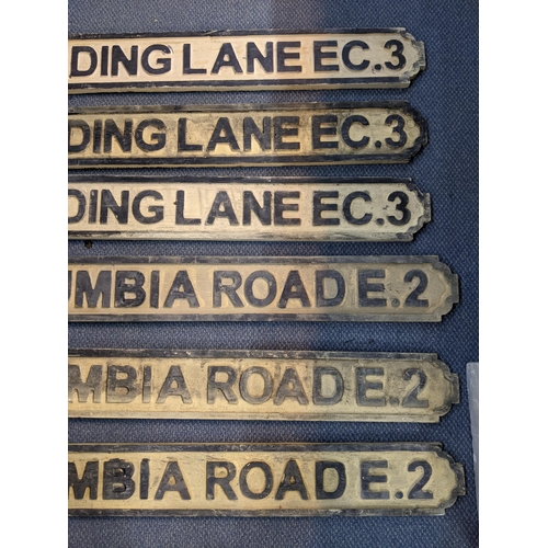 362 - A group of mid 20th century reproduction wooden London street signs, compromising of three Pudding L... 